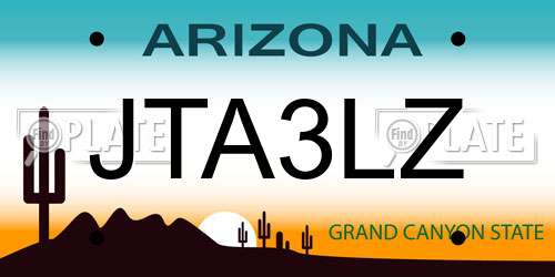 JTA3LZ Arizona License Plate