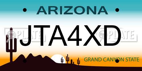JTA4XD Arizona License Plate
