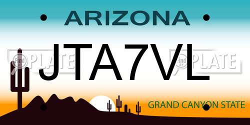 JTA7VL Arizona License Plate