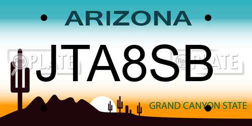 JTA8SB Arizona License Plate