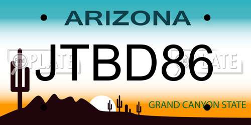 JTBD86 Arizona License Plate