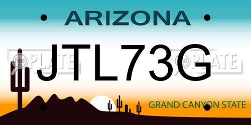 JTL73G Arizona License Plate
