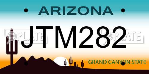 JTM282 Arizona License Plate