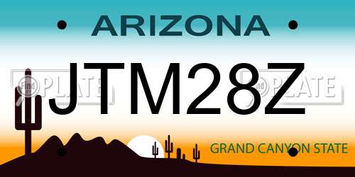 JTM28Z Arizona License Plate