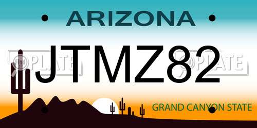 JTMZ82 Arizona License Plate