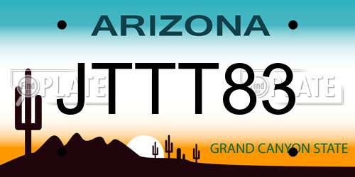 JTTT83 Arizona License Plate