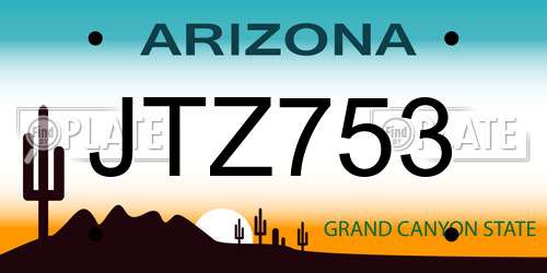 JTZ753 Arizona License Plate