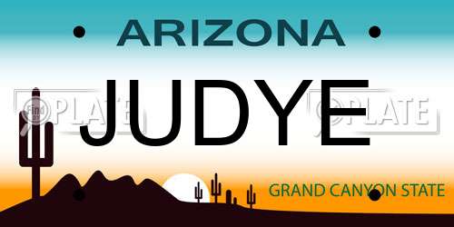 JUDYE Arizona License Plate