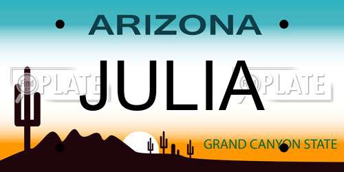 JULIA Arizona License Plate