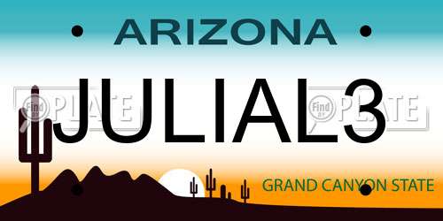 JULIAL3 Arizona License Plate