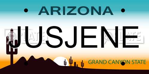JUSJENE Arizona License Plate