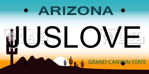 JUSLOVE Arizona License Plate