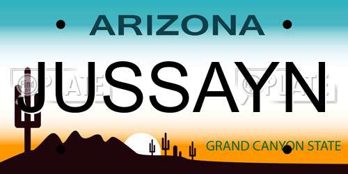 JUSSAYN Arizona License Plate