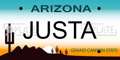 JUSTA Arizona License Plate