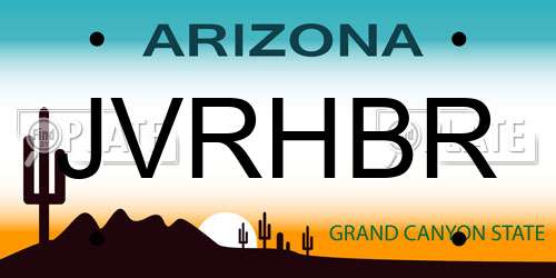 JVRHBR Arizona License Plate