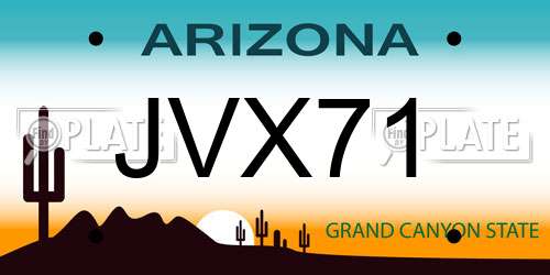 JVX71 Arizona License Plate