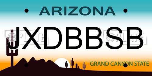 JXDBBSB Arizona License Plate