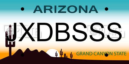 JXDBSSS Arizona License Plate