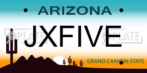 JXFIVE Arizona License Plate