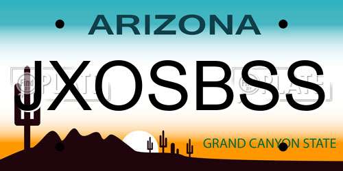 JXOSBSS Arizona License Plate