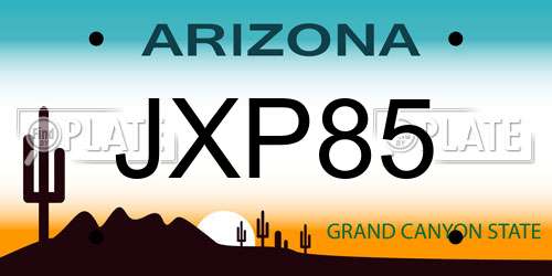 JXP85 Arizona License Plate