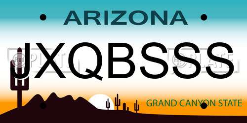 JXQBSSS Arizona License Plate
