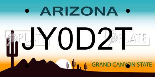 JY0D2T Arizona License Plate
