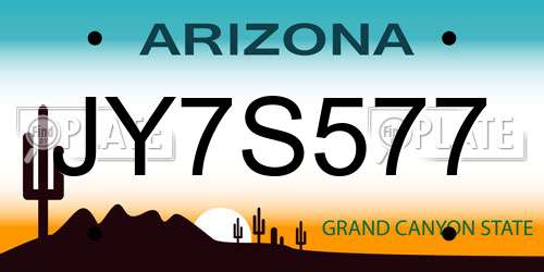 JY7S577 Arizona License Plate