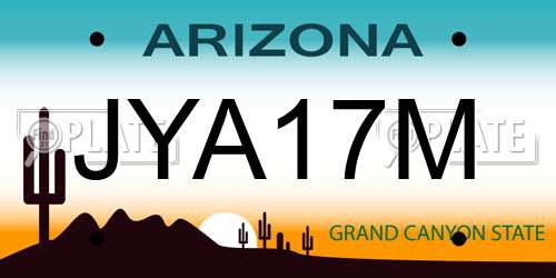 JYA17M Arizona License Plate