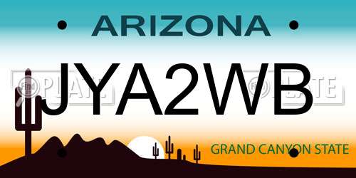 JYA2WB Arizona License Plate