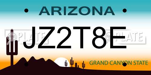 JZ2T8E Arizona License Plate