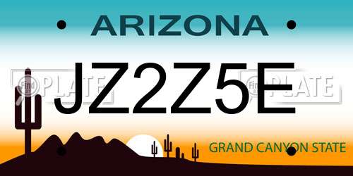 JZ2Z5E Arizona License Plate