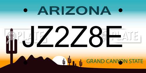 JZ2Z8E Arizona License Plate