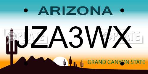 JZA3WX Arizona License Plate