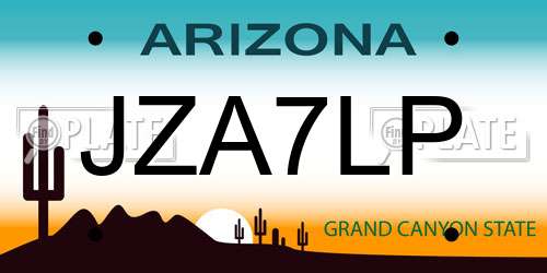 JZA7LP Arizona License Plate
