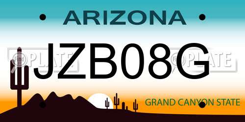 JZB08G Arizona License Plate