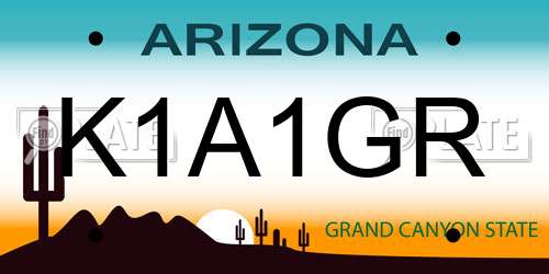 K1A1GR Arizona License Plate