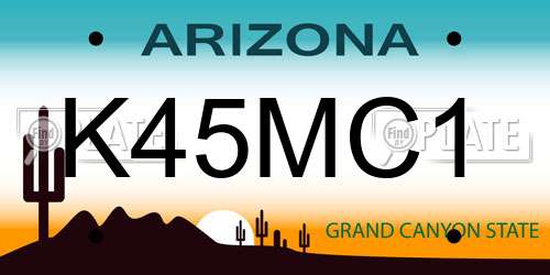 K45MC1 Arizona License Plate