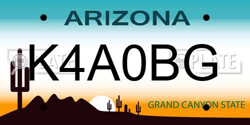 K4A0BG Arizona License Plate