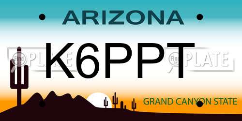 K6PPT Arizona License Plate