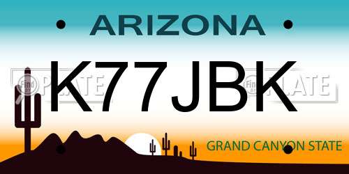 K77JBK Arizona License Plate