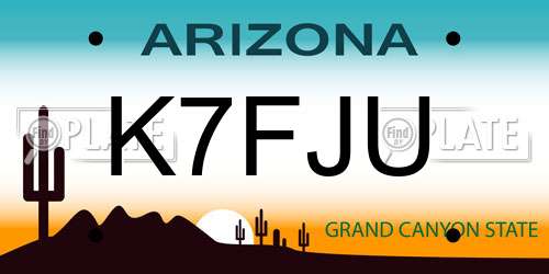 K7FJU Arizona License Plate