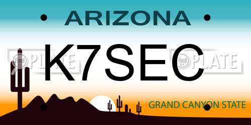 K7SEC Arizona License Plate