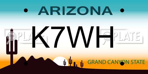 K7WH Arizona License Plate