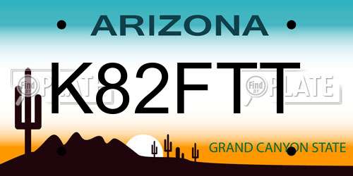 K82FTT Arizona License Plate