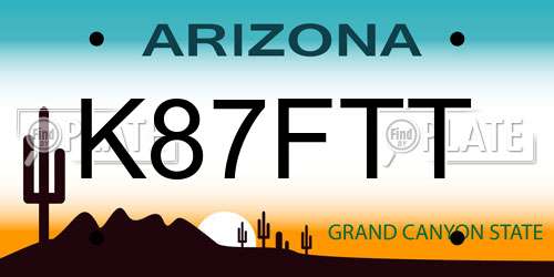 K87FTT Arizona License Plate