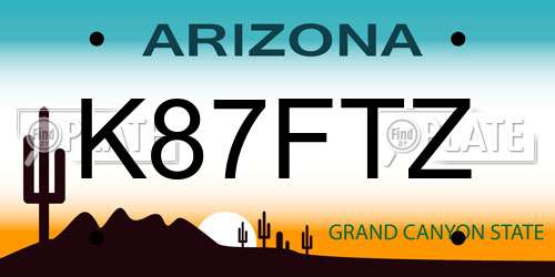 K87FTZ Arizona License Plate