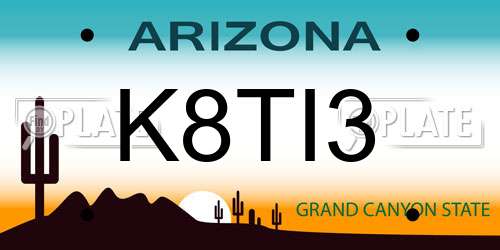 K8TI3 Arizona License Plate
