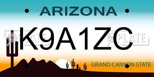 K9A1ZC Arizona License Plate
