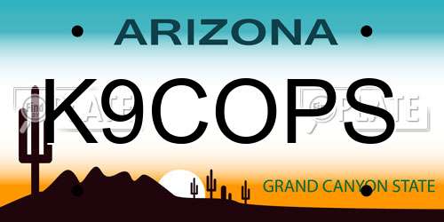 K9COPS Arizona License Plate